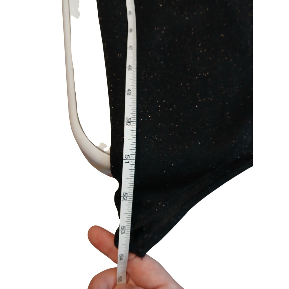 Vtg Arianna Black Sparkle Spaghetti Strap Midi Assymetric Empire Waist sz 10 Y2K - Picture 7 of 12